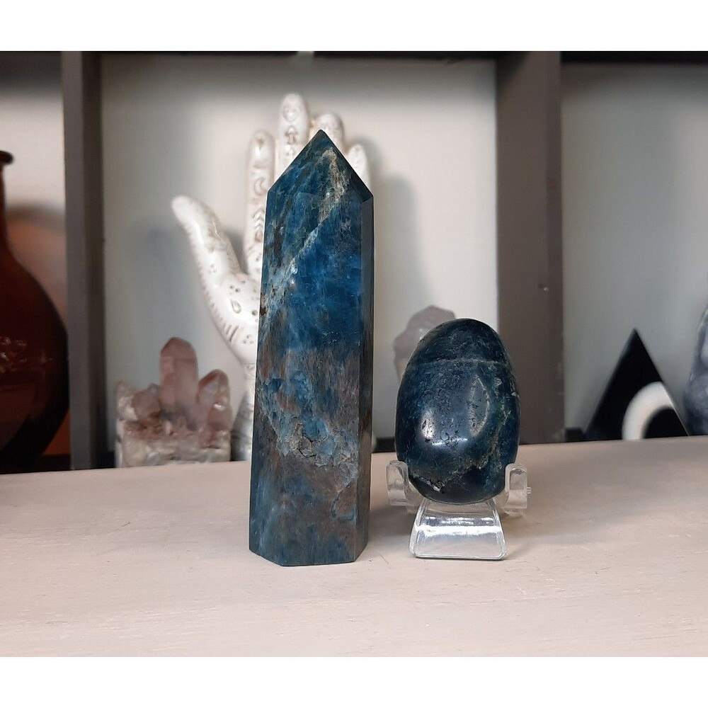 Blue Apatite QuartzCrystal Set